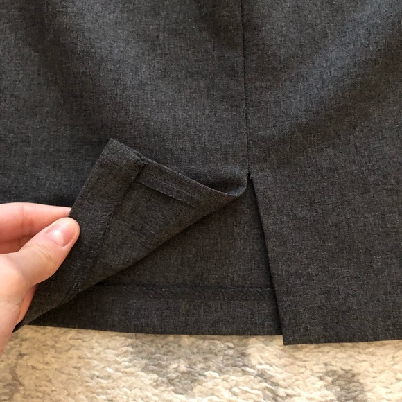 Classic heather gray high-waist pencil skirt - Picture 4 of 6